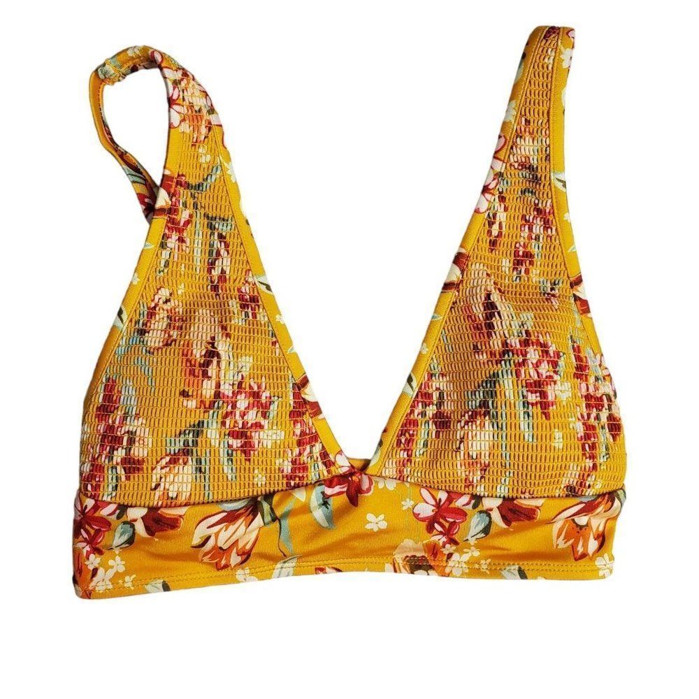 Chelsea & Violet Floral 2 Piece Swimsuit Size xs Bikini Top Side Tie Hipster - Picture 3 of 11